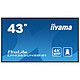 iiyama 42,5" LED - ProLite LH4365UHSB-B1 3840 x 2160 píxeles 16:9 - IPS - Panel brillante, Haze 1% - 800 cd/m² - 1200:1 - 8 ms - HDMI/DisplayPort - Ethernet - Wi-Fi - 2 altavoces integrados de 10 W - Negro 