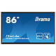 iiyama 86" LED - ProLite TE8614MIS-B2AG. Multipoint touch screen 4K UHD - 16:9 - VA - 435 cd/m² - 4000:1 - 6.5 ms - 24/7 - HDMI/DisplayPort/USB-C - Wi-Fi/Bluetooth - HP 2 x 18 W - Android 13 Google EDLA certification - Black.