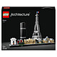 LEGO Architecture 21044 Paris Set de Construction comprenant l'Arc de Triomphe, les Champs-Elysées, la Tour Montparnasse, le Grand Palais, la Tour Eiffel et le Louvre