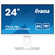 iiyama 23.8" LED - ProLite XUB2497HSN-W1 Ecran PC Full HD 1080p - 1920 x 1080 pixels - 1 ms (MRPT) - Format 16/9 - Dalle IPS - 100 Hz - HDMI/DisplayPort/USB-C - Hub USB 3.0 - Ethernet - Pivot - Blanc