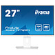 iiyama 27" LED - ProLite XUB2797QSN-W1. Monitor de PC 2,5K - 2560 x 1440 píxeles - 1 ms (MRPT) - Formato 16:9 - Panel IPS - 100 Hz - HDMI/DisplayPort/USB-C - Hub USB 3.0 - Ethernet - Pivotante - Blanco.