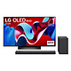 LG OLED65C4 + SC9S Téléviseur OLED evo 4K UHD 65" (164 cm) - 120 Hz - Dolby Vision - Wi-Fi/Bluetooth/AirPlay 2 - G-Sync/FreeSync Premium - 4x HDMI 2.1 - Google Assistant/Alexa - Son 2.2 40W Dolby Atmos + Barre de son 3.1.3