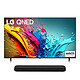 LG 65QNED85 + SE6S Téléviseur QNED 4K 65" (164 cm) - 120 Hz - Dolby Vision IQ / HDR10 / HLG - Wi-Fi/Bluetooth/AirPlay 2 - FreeSync/VRR/ALLM - 4x HDMI 2.1 - Google Assistant/Alexa - Son 2.0 20W Dolby Atmos + Barre de son 3.0