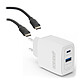 INOVU 65 W USB-C Power Delivery GaN wall charger + TEXTORM USB-C 3.1 Gen 2 (10 Gbps) cable - Male/Male - 1 M. USB-C Power Delivery 65 W GaN + USB-C 3.1 Gen 2 (10 Gbps) cable.