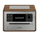 Sonoro Elite Walnut/Silver . Microsistema connesso - Radio FM/DAB+ - Lettore CD - Bluetooth - AUX - Uscita cuffie .