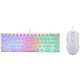 G-Lab Combo Hydrogen (Bianco) Tastiera/mouse per giocatori - TKL - interruttori a membrana - sensore ottico a 6400 dpi - retroilluminazione a 7 colori - AZERTY, francese