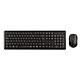 INOVU WKS10 Pack Clavier souris sans-fil (RF 2.4 GHz - dongle USB inclus) - Clavier avec touches multimédia + Souris PC ambidextre 3 boutons (AZERTY Français)