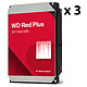 Western Digital WD Red Plus 4Tb 256Mb (x 3) 3 x 3.5" 4Tb 256Mb Serial ATA 6Gb/s 5400 RPM Hard Drives - WD40EFPX