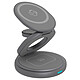 ICY BOX IB-SH101-CH. 3-in-1 foldable inductive charger 10W for smartphone, 3W for headphones and 2.5W for connected watch.