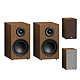 Triangle Elara LN01 Oak with double grille . Compact 50W Bass-Reflex Bookshelf Speakers (Pair) with Dual Grilles (Brown / Light Grey).