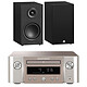 Marantz Melody X M-CR612 Silver/Gold + Triangle Elara LN01 Matte Black. 2 x 60 Watt Mini Network Stereo System - CD/CD-R/CD-RW Player - FM/DAB+ Tuner - Hi-Res Audio - Wi-Fi/Bluetooth - AirPlay 2 - Multiroom + Bookshelf Speakers (Pair).