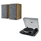 Muse MT-109 BTO Noir + Klipsch The Fives Noyer Platine vinyle 2 vitesses (33/45 tours) - Bluetooth - RCA - Cellule Audio Technica + Paire d'enceintes amplifiées sans fil Hi-Fi