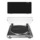 Audio-Technica AT-LP60XUSB Grey + Klipsch The Three+ Black. 2-speed belt-drive turntable (33-45 rpm) with integrated pre-amp and USB port + 2 x 60W Bluetooth integrated stereo amplifier and USB DAC + 2.1 Bluetooth 5.3 wireless speaker system.