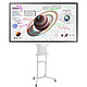 Samsung Flip 4 WM55B + Neomounts NS-M1250WHITE Ecran tactile et interactif 4K UHD - Dalle VA - 4000:1 - 8 ms - HDMI/DP/USB - Wi-Fi/Bluetooth - AirPlay 2 - 2 stylets - Blanc (écran seul) + Pied pour TV de 37" à 70" (70 kg)