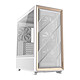 Antec FLUX (White). Large tower case with tempered glass window, mesh and wood front panel.