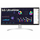 LG 29" LED - UltraWide 29WQ600-W Ecran PC 2.5K - 2560 x 1080 pixels - 5 ms (gris à gris) - Format 21/9 - Dalle IPS - HDR10 - FreeSync - HDMI/DisplayPort/USB-C - Blanc