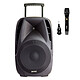 Gemini ES-15TOGO + GMU-M100 Black. Wireless speaker 150 Watts RMS - Bluetooth - FM Tuner - USB/SD memory card - with 2 wireless microphones + Unidirectional wireless microphone (cardioid) - with 6.3 mm jack wireless receiver.