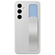 Samsung Galaxy S24 FE Grey Silicone Cover . Custodia in silicone con cinturino e supporto per Samsung Galaxy S24 FE.