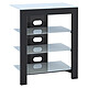 De Conti Arca XL Black/White . Black HiFi cabinet with 4 white shelves .