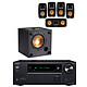 Onkyo TX-NR6100B Noir + Klipsch Reference Theater Pack 5.0 + R-8SW Ampli-tuner Home Cinéma 7.2 - 165 Watts - Dolby Atmos/DTS:X - HDMI 8K - HDR - Wi-Fi/Bluetooth - AirPlay 2 - Multiroom + Pack d'enceintes 5.0 et Caisson de graves 50W