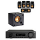 JBL MA310 Noir + Klipsch Reference Theater Pack 5.0 + R-8SW Ampli Home Cinéma 5.2 - 60 Watts - HDMI 4K - HDR10 - Bluetooth + Pack d'enceintes 5.0 et Caisson de graves 50W