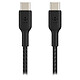 Cable resistente USB-C a USB-C Belkin 60 W (negro) - 2 m . Cable de carga y sincronización de funda trenzada USB-C a USB-C de 2 m .