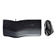 Cherry DC 9000 Ergo (Droitier) Ensemble clavier filaire ergonomique et souris sans fil ergonomique - capteur optique 1200 dpi - AZERTY, Français