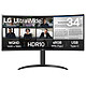 LG 34" LED - UltraWide 34WR55QK-B Monitor PC UltraWide WQHD - 3440 x 1440 pixel - 5 ms (da grigio a grigio) - Formato 21/9 - Pannello VA curvo - HDR10 - 100 Hz - HDMI/DisplayPort/USB-C - Regolazione in altezza - Hub USB - Nero