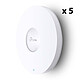 TP-LINK EAP613 - Confezione da 5  Confezione da 5 Access Point Wi-Fi Dual Band AX1800 (AX1201 + AX571)