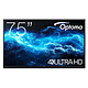 Optoma 3752RK Ecran interactif tactile 75" - 4K UHD - Dalle brillante, Haze 4 à 8% - 8 ms - 400 cd/m² - HDMI/DP/VGA/USB-C - Wi-Fi/Bluetooth/Gigabit Ethernet - Stockage 32 Go - Slot OPS - OS Android 13 - Son 2.0 20Watts