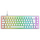 Cherry Xtrfy K5V2 Compact (White). Wired gaming keyboard - compact 65% size - red mechanical switches (MX2A Red switches) - RGB backlight - AZERTY, French .