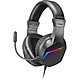 Mars Gaming MH122 (Noir) Casque-micro gamer - circum-aural fermé - son stéréo - microphone à suppression de bruit - Jack 3.5mm/USB - rétroéclairage FRGB Rainbow - compatible PC / PS4 / PS5 / Xbox One / Xbox Series / Smartphone