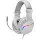 Mars Gaming MH122 (Blanc) Casque-micro gamer - circum-aural fermé - son stéréo - microphone à suppression de bruit - Jack 3.5mm/USB - rétroéclairage FRGB Rainbow - compatible PC / PS4 / PS5 / Xbox One / Xbox Series / Smartphone