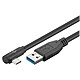 Goobay USB 3.0 UAB-C 90° to USB-A cable (0.5 m) Black. USB 3.0 Type-C 90° cable (Male / Male) - 0.5 metre.