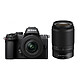 Nikon Z50II + 16-50 VR + 50-250 VR Appareil photo hybride APS-C 20.9 MP - 51 200 ISO - Ecran 3.2" tactile inclinable - Viseur OLED - Vidéo 4K Ultra HD - Wi-Fi/Bluetooth + Objectif DX grand-angle 16-50mm f/3.5-6.3 VR + Téléobjectif DX 50-250mm f/4.5-6.3 VR