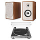 Triangle Borea BR02 CONNECT Oak + Audio-Technica AT-LP60XUSB Grey . Altoparlanti attivi Bluetooth 5.0 (coppia) + giradischi a cinghia a 2 velocità (33-45 giri/min) con preamplificatore integrato e porta USB con amplificatore stereo Bluetooth 2 x 60W e DAC USB integrati.