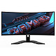 Gigabyte 34" LED - G34WQCP. Monitor de PC UltraWide WQHD - 3440 x 1440 píxeles - 1 ms (MPRT) - 21/9 - Panel VA curvo - HDR 400 - 180 Hz - FreeSync Premium - HDMI/DisplayPort - Ajuste de altura - Altavoces - Negro.