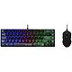 The G-Lab Combo Hydrogen BKG (Noir) Ensemble clavier/souris gamer - format 60% - interrupteurs à membrane - capteur optique 6400 dpi - rétroéclairage 7 couleurs - AZERTY, Français