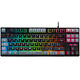 The G-Lab Keyz Caesium TKL (Noir/Gris) Clavier gaming - Format compact TKL - Interrupteurs à membrane à faible temps de réponse - Rétroéclairage RGB - compatible PC, PS4, PS5 et Xbox - AZERTY, Français