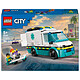 LEGO City 60451 L'ambulance de secours Jeu de construction avec 2 minifigurines de skateuse et d'ambulancier - Jouet interactif pour garçons et filles dès 5 ans - Idée de cadeau pour jeunes enfants