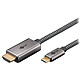 Goobay Câble Textile USB-C / HDMI (M/M) - 2 m Câble adaptateur USB-C 3.1 vers HDMI 2.0 - Mâle / Mâle - 2 mètres (compatible 4K@60Hz)