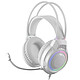 Mars Gaming MH124 (Blanc) Casque-micro gamer - circum-aural fermé - son stéréo - microphone omnidirectionnel flexible - Jack 3.5mm/USB - rétroéclairage FRGB Rainbow - compatible PC / PS4 / PS5 / Xbox One / Xbox Series / Smartphone