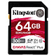 Kingston SD Canvas React Plus SDR2/64GB Carte mémoire SDXC UHS-II U3 V90 64 Go