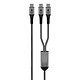 Goobay Câble Textile 1x USB-C vers 2x USB-C (M/M) - Power Delivery - 1.5 m Câble 1x USB-C vers 2x USB-C charge et synchronisation - Mâle / Mâle - Fonction Power Delivery 60W - 1.5 mètre