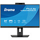 iiyama 23.8" LED - ProLite XUB2490HSUH-B2 Ecran PC Full HD 1080p - 1920 x 1080 pixels - 4 ms (gris à gris) - 16/9 - Dalle IPS - 100 Hz - Adaptive-Sync - DisplayPort/HDMI - Pivot - Hub USB 3.0 - Webcam - Noir