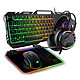 Spirit of Gamer Ultimate 300 (Noir) Ensemble pour gamer avec rétroéclairage RGB - clavier filaire à membrane (AZERTY Français) - souris filaire optique 8000 dpi à 7 boutons - micro-casque avec haut-parleurs de 40 mm et arceau ajustable - tapis de souris 350 x 250 x 3 mm