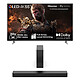Hisense 55E7NQ Pro + HS2100 Téléviseur QLED 4K 55" (139 cm) - 120 Hz - Dolby Vision/HDR10+ - Wi-Fi/Bluetooth - Alexa/Google Assistant - 4x HDMI 2.1 - ALLM/VRR - Son 2.1 20W+20W Dolby Atmos + Barre de son 2.1 - 240 Watts