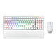 ASUS ROG DUO TKL Blanc (FR) Ensemble clavier/souris avec ou sans fil pour gamer - interrupteurs mécaniques linéaires pré-lubrifiés (switches ASUS ROG NX Snow) - capteur optique 42000 dpi - rétroéclairage - AZERTY, Français