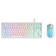 Mars Gaming Duo TKL (Blanc) Ensemble clavier/souris - interrupteurs méca-membranes - capteur optique 3200 dpi - rétroéclairage RGB personnalisable - AZERTY, Français