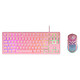 Mars Gaming Duo TKL (Rose) Ensemble clavier/souris - interrupteurs méca-membranes - capteur optique 3200 dpi - rétroéclairage RGB personnalisable - AZERTY, Français